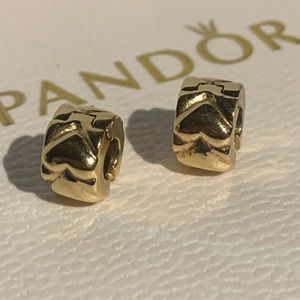 Authentic Pandora 14K Heart Clips
